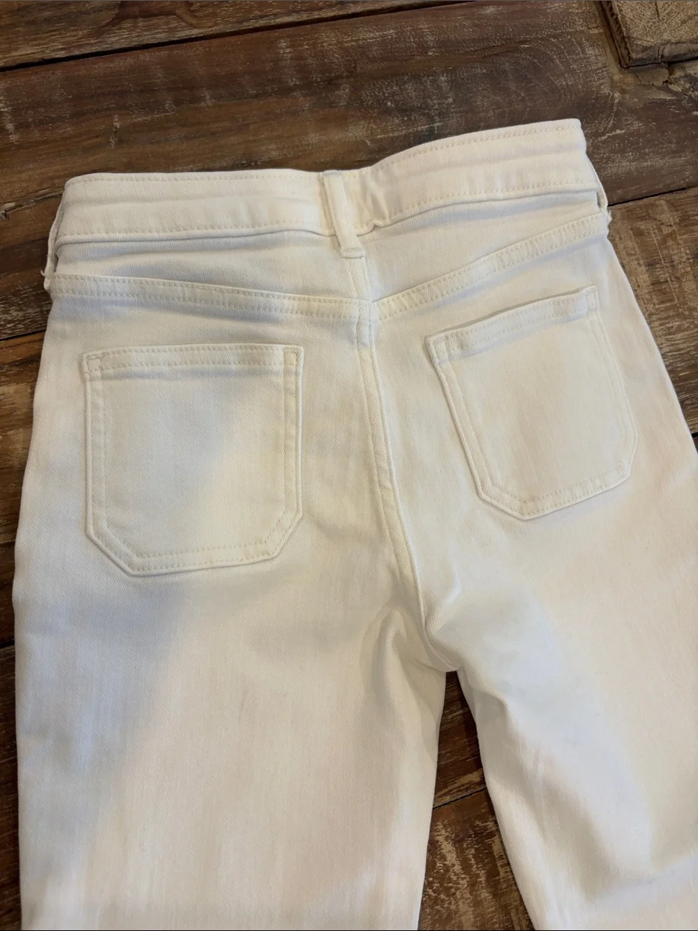GAP Kids White High Rise Flare Jeans Girls Size 8 Stretch Denim